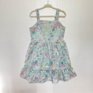 Cat & Jack Kids Light Blue Floral Girls Pastel Dress Peek-a-Boo in Back size 5T